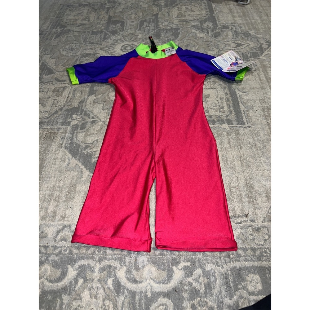 New Radicool Skins Rash Guard‎ Sun Wear Swim Suit Pink Zip Front yourh sz 12